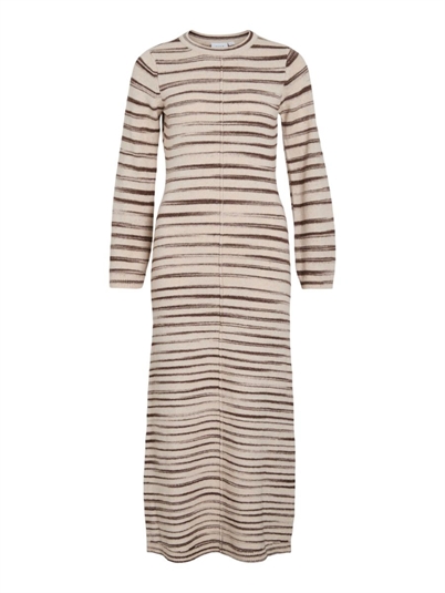 Vila - VIAlaina O-Neck L/S Strikkjole - Birch/Pinecone